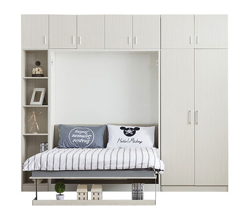 Bed With Cabinet Bookcase